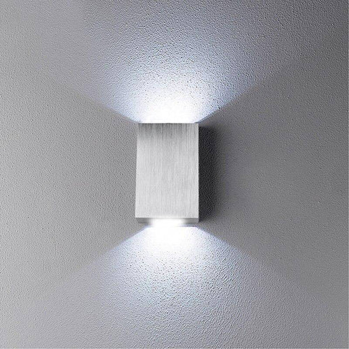 Applique chromé rectangulaire avec LED haut et bas - vue 3 sur 5