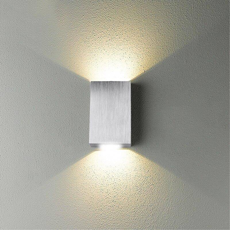 Applique chromé rectangulaire avec LED haut et bas - vue 3 sur 5