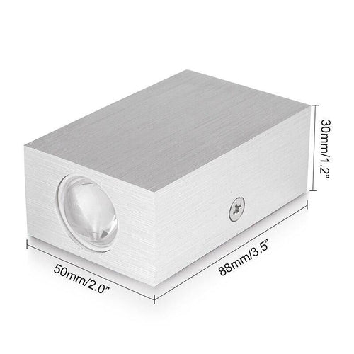 Applique chromé rectangulaire avec LED haut et bas - vue 5 sur 5