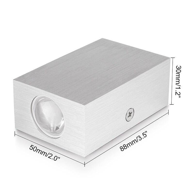 Applique chromé rectangulaire avec LED haut et bas - vue 4 sur 5