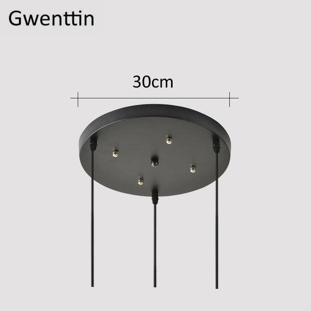 Suspension design LED en bois avec abat-jour arrondi en verre Nordic - vue 9 sur 15