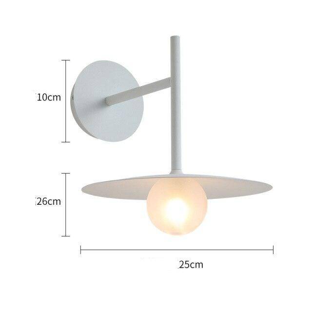 Applique murale design à LED en métal avec abat-jour et boule verre Loft - vue 6 sur 7