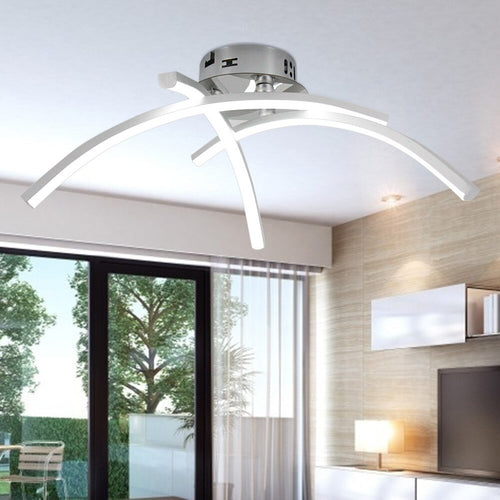 Plafonnier design LED avec 3 barres courbées en métal Teylor - vue 5 sur 8
