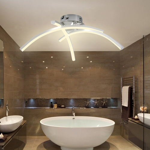 Plafonnier design LED avec 3 barres courbées en métal Teylor - vue 4 sur 8