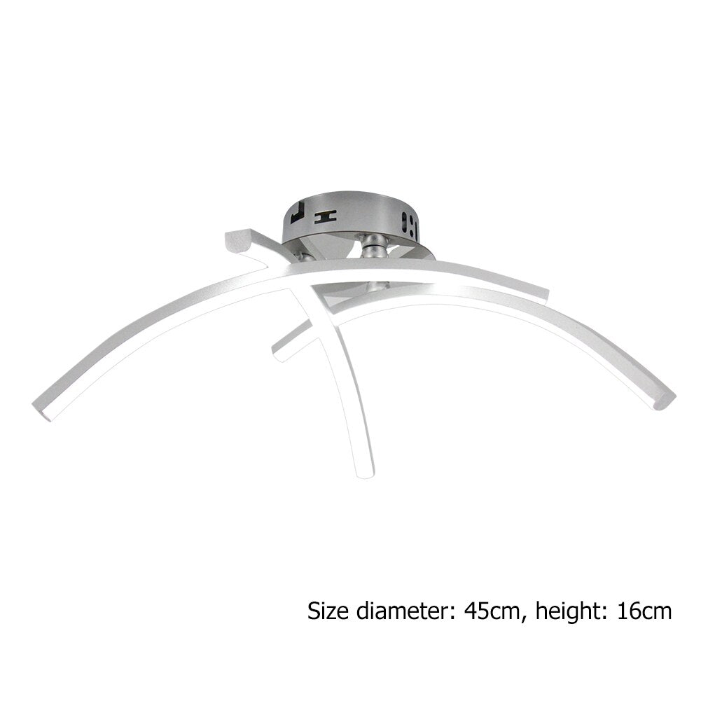Plafonnier design LED avec 3 barres courbées en métal Teylor - vue 7 sur 8