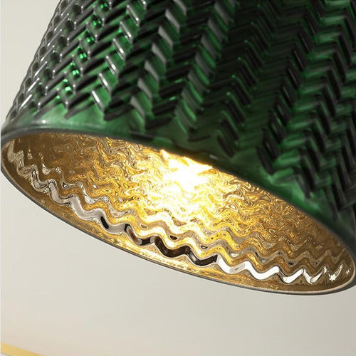 Suspension LED biforme vert et doré Dena - vue 9 sur 13