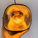 Suspension LED biforme vert et doré Dena