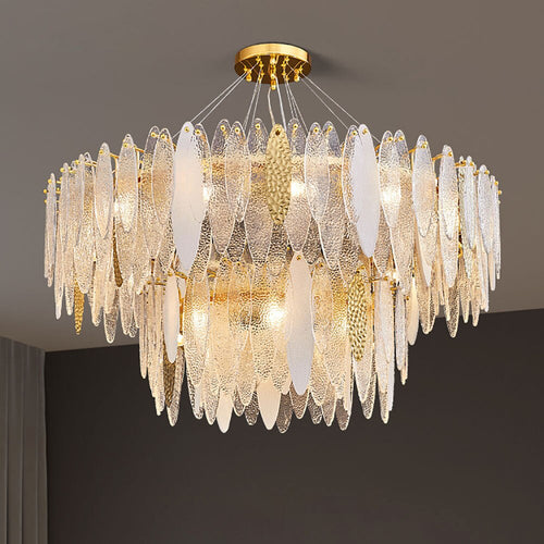 Lustre moderne avec lames en verre luxury Valentina - vue 5 sur 34