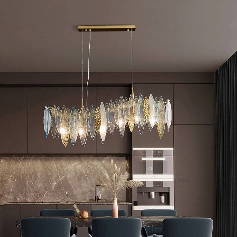 Lustre moderne avec lames en verre luxury Valentina - vue 2 sur 34
