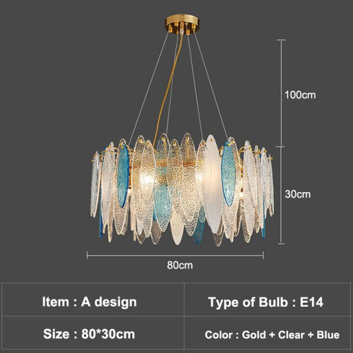 Lustre moderne avec lames en verre luxury Valentina - vue 9 sur 34