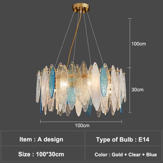 Lustre moderne avec lames en verre luxury Valentina - vue 20 sur 34