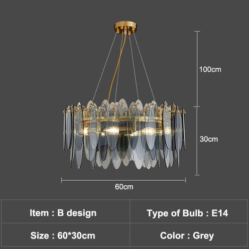Lustre moderne avec lames en verre luxury Valentina - vue 10 sur 34