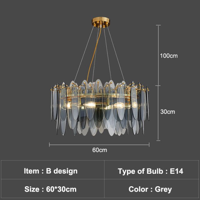 Lustre moderne avec lames en verre luxury Valentina - vue 9 sur 34