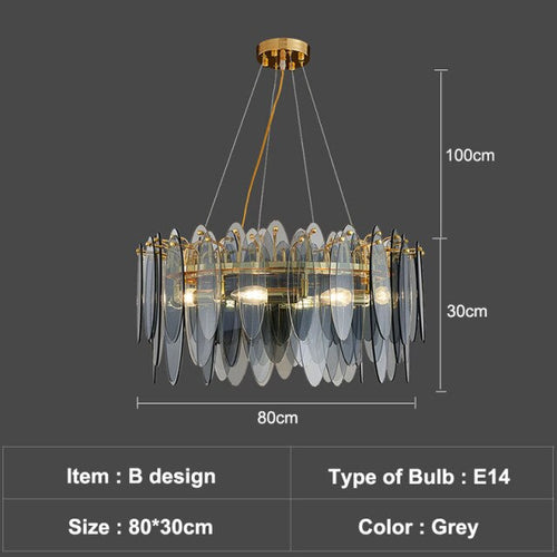 Lustre moderne avec lames en verre luxury Valentina - vue 20 sur 34