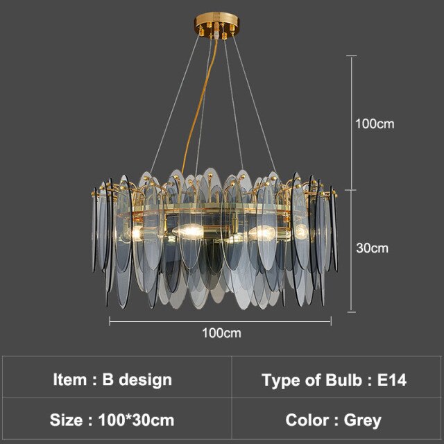 Lustre moderne avec lames en verre luxury Valentina - vue 13 sur 34