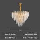 Lustre moderne avec lames en verre luxury Valentina