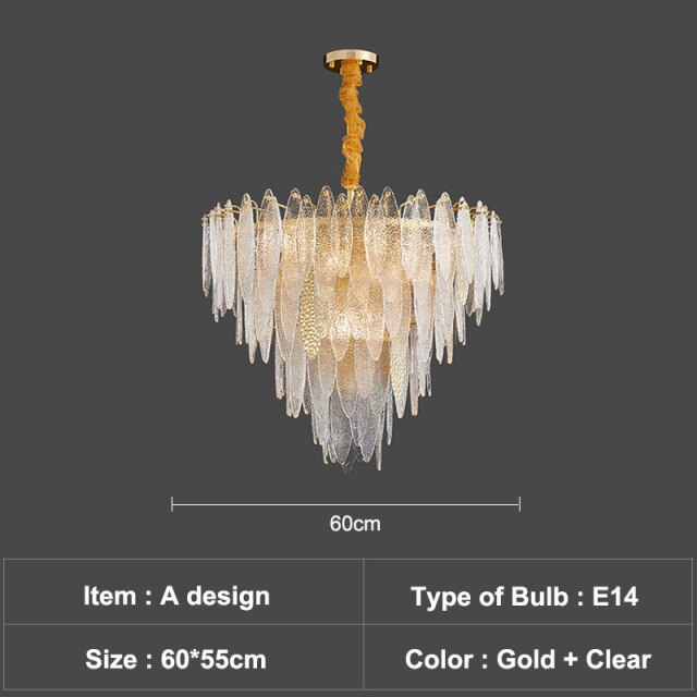 Lustre moderne avec lames en verre luxury Valentina - vue 23 sur 34