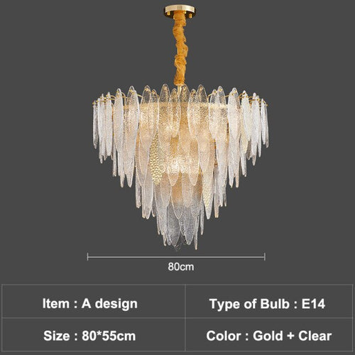 Lustre moderne avec lames en verre luxury Valentina - vue 31 sur 34