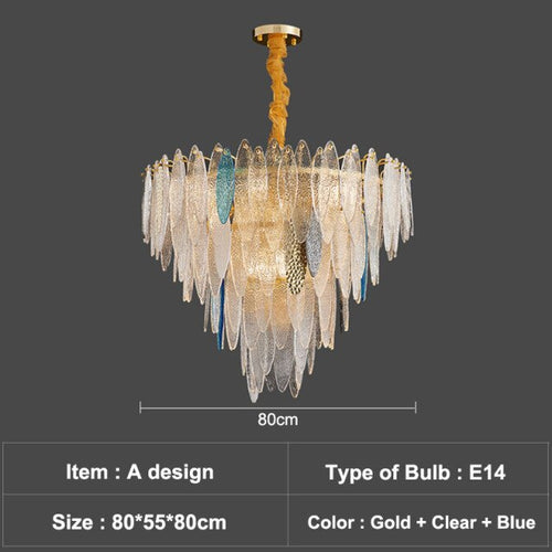 Lustre moderne avec lames en verre luxury Valentina - vue 8 sur 34