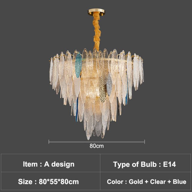 Lustre moderne avec lames en verre luxury Valentina - vue 7 sur 34