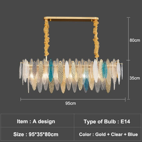 Lustre moderne avec lames en verre luxury Valentina - vue 34 sur 34
