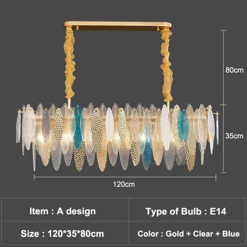 Lustre moderne avec lames en verre luxury Valentina - vue 13 sur 34