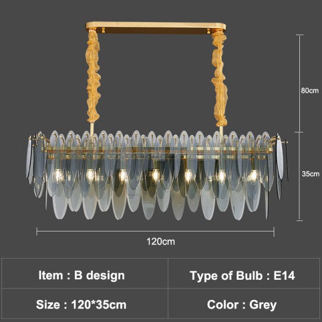 Lustre moderne avec lames en verre luxury Valentina - vue 26 sur 34