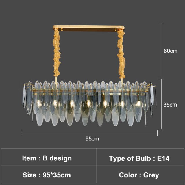 Lustre moderne avec lames en verre luxury Valentina - vue 21 sur 34