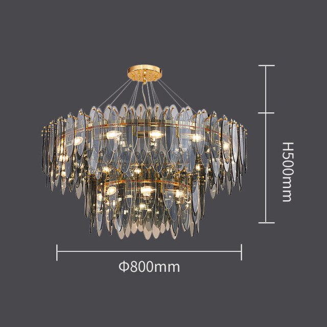 Lustre moderne avec lames en verre luxury Valentina - vue 10 sur 34