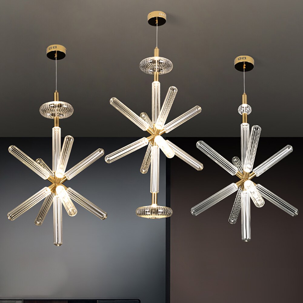 Suspension moderne LED avec différentes formes en verre Florina - vue 2 sur 34