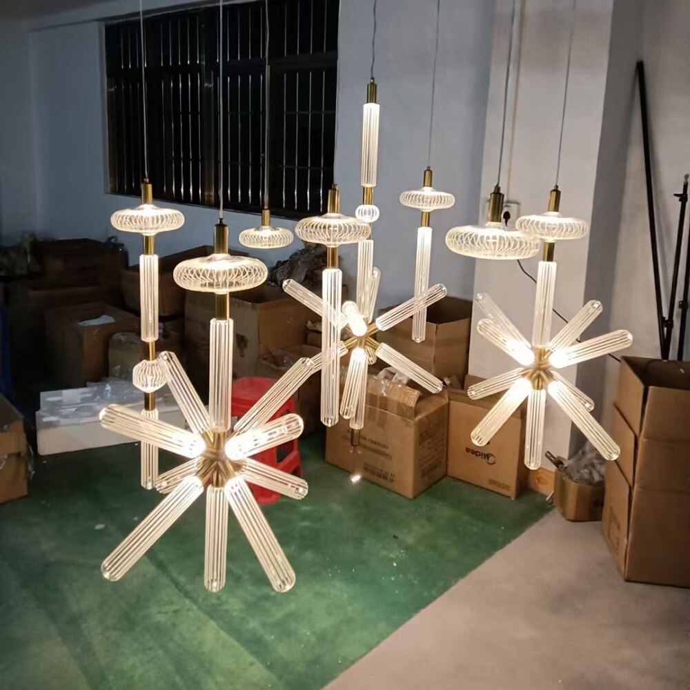 Suspension moderne LED avec différentes formes en verre Florina - vue 6 sur 34