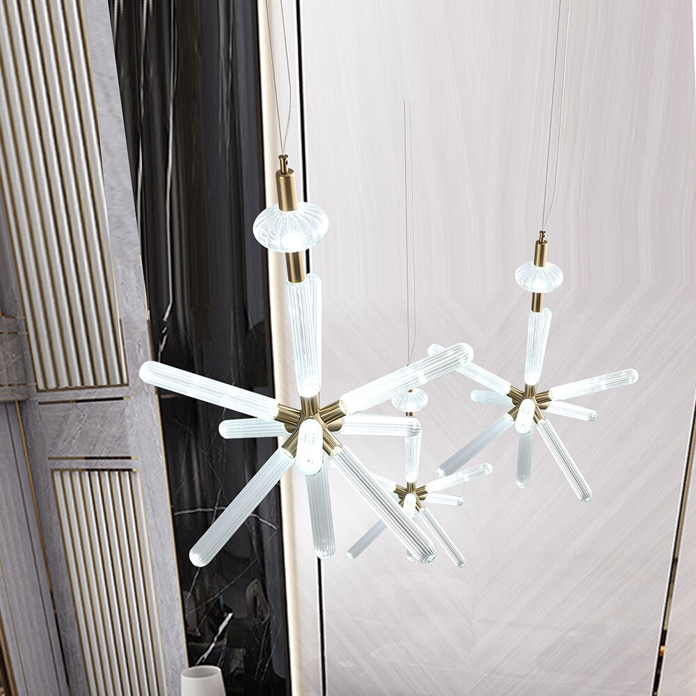 Suspension moderne LED avec différentes formes en verre Florina - vue 30 sur 34