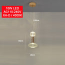 Suspension moderne LED avec différentes formes en verre Florina
