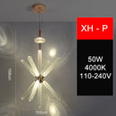 Suspension moderne LED avec différentes formes en verre Florina