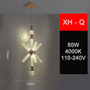 Suspension moderne LED avec différentes formes en verre Florina