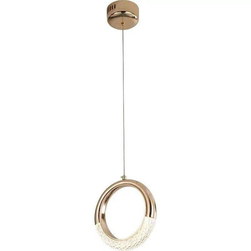 Suspension design Led avec anneau doré style Ring Light - vue 3 sur 3