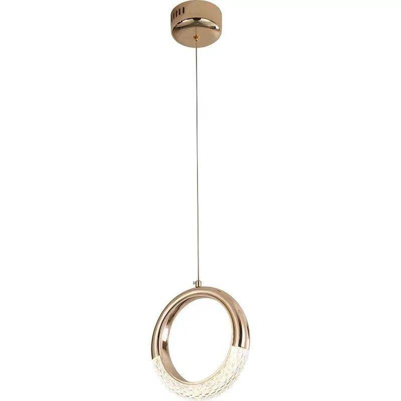 Suspension design Led avec anneau doré style Ring Light - vue 3 sur 3