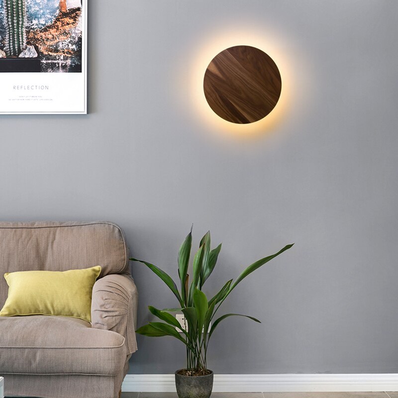 Applique murale moderne ronde en bois nordic Globe - vue 4 sur 8