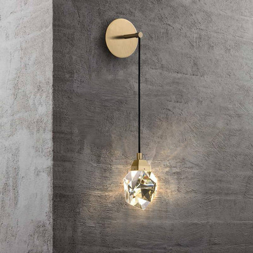 Applique murale design à LED avec verre en pierre de cristal Loft - vue 2 sur 4