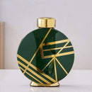 Vase design noir aux motifs géométriques abstraits dorés Luxury