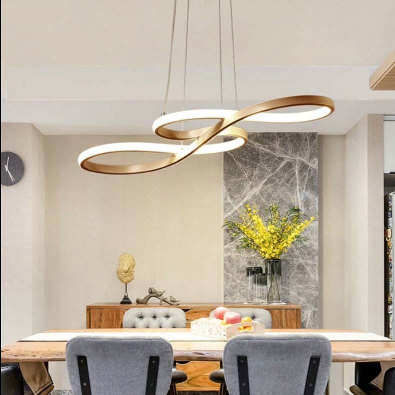 Lustre moderne avec deux symboles d'infini métalliques Kemena - vue 4 sur 11
