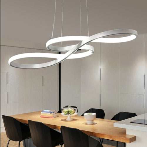 Lustre moderne avec deux symboles d'infini métalliques Kemena - vue 8 sur 11