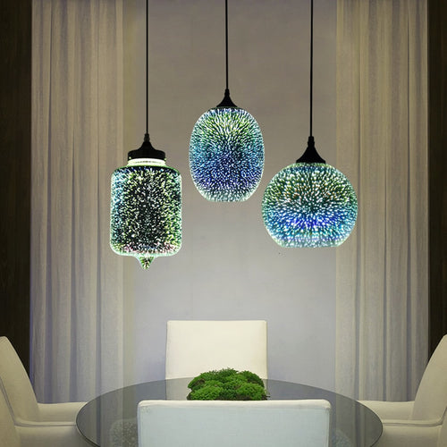 Suspension moderne en verre multicolore 3D Kaili - vue 3 sur 17