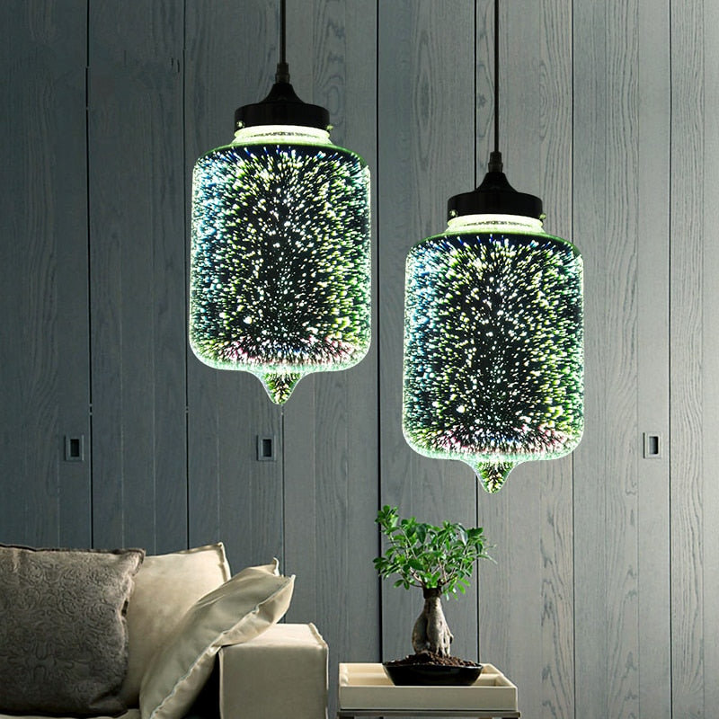 Suspension moderne en verre multicolore 3D Kaili - vue 3 sur 17