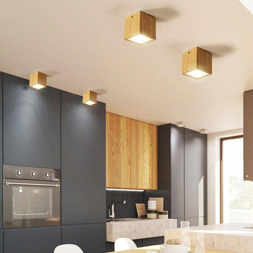 Spot design à LED en bois style Loft - vue 3 sur 5