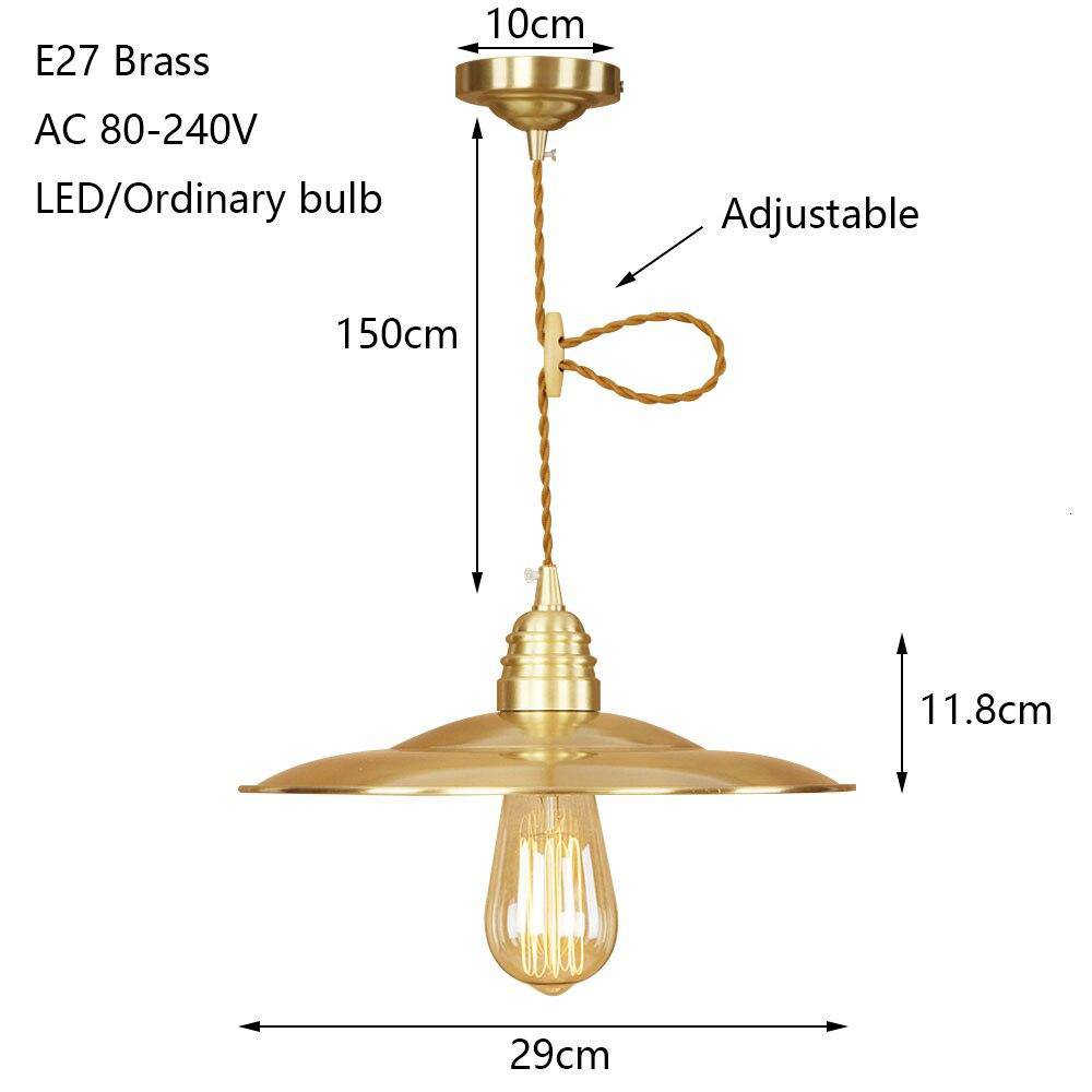 Suspension design LED en métal doré avec abat-jour chapeau Coffee - vue 3 sur 3