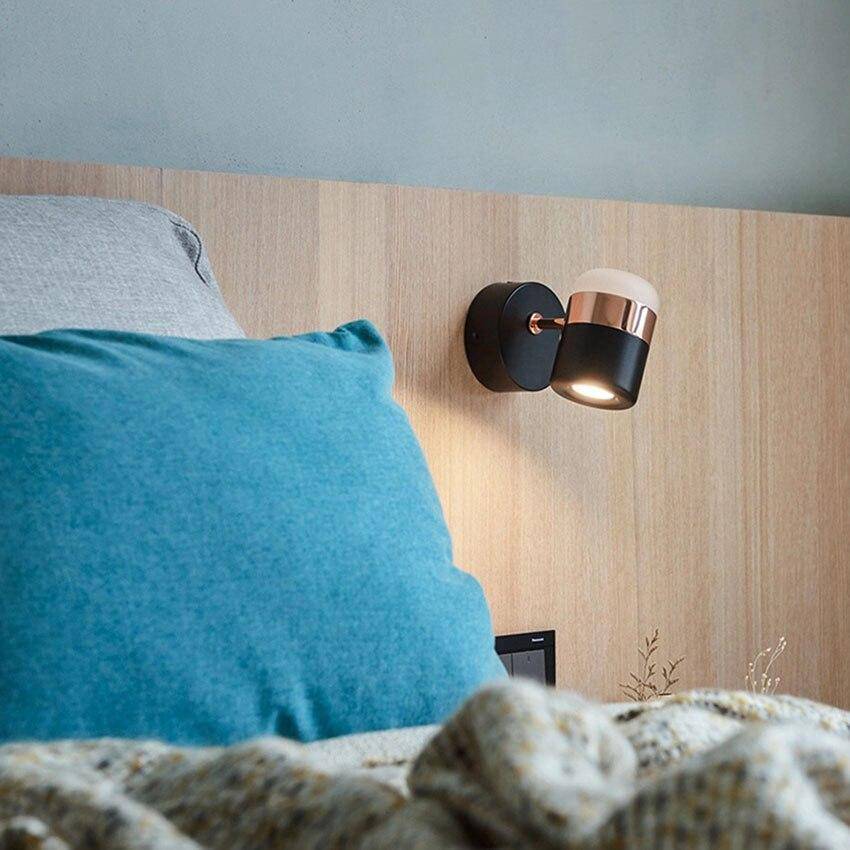 Applique murale moderne LED aux formes arrondies et bande cuivrée - vue 3 sur 6