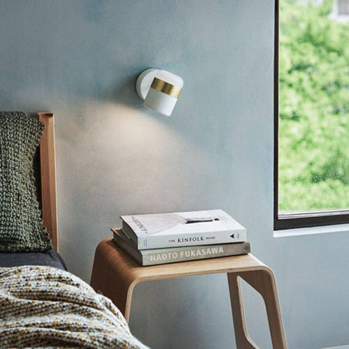 Applique murale moderne LED aux formes arrondies et bande cuivrée - vue 3 sur 6