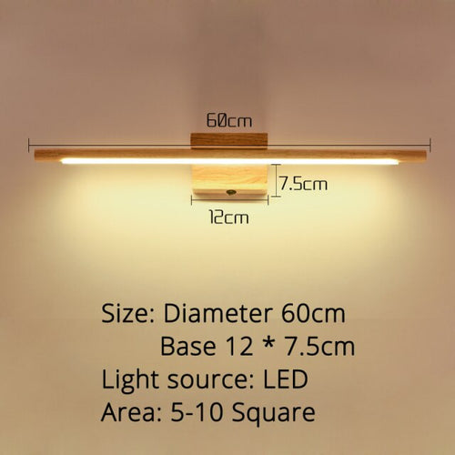 Applique murale scandinave LED en bois pour mirroir Aroa - vue 5 sur 4