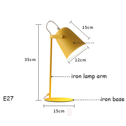 Lampe de bureau moderne avec abat-jour cylindrique coloré Ullysa - vue 11 sur 10